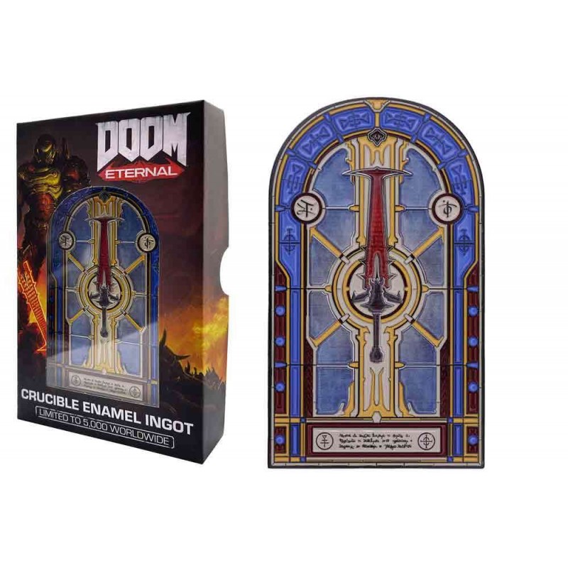 DOOM ETERNAL CRUCIBLE ENAMEL INGOT STAINED GLASS REPLICA LINGOTTO FANATTIK