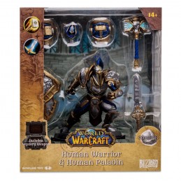 WORLD OF WARCRAFT HUMAN PALADIN & WARRIOR COMMON ACTION FIGURE MC FARLANE