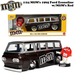 JADA TOYS M&M'S 1965 FORD ECONOLINE WITH RED FIGURE DIE CAST 1/24 MODEL