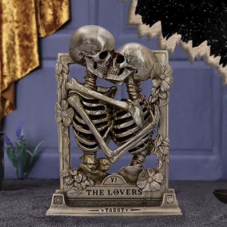 THE LOVERS BRONZE GOTHIC SKELETON ORNAMENT FIGURE