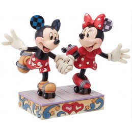 ENESCO MICKEY AND MINNIE MOUSE ROLLER SKATING STATUE FIGURE