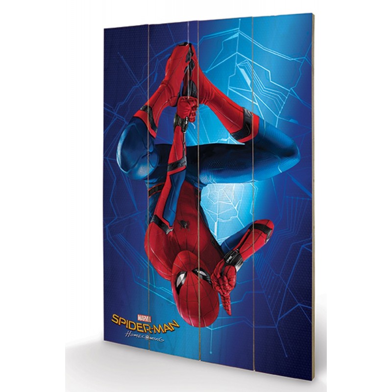 SPIDER-MAN HOMECOMING CITY WOOD PRINT STAMPA SU LEGNO 40 X 60 CM PYRAMID INTERNATIONAL