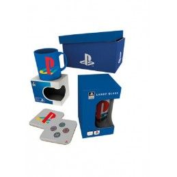 SONY PLAYSTATION GIFT BOX PACCO REGALO CON TAZZA BICCCHIERE E SOTTOBICCHIERI GB EYE