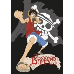 ONE PIECE MONKEY D. LUFFY JOLLY ROGER COPERTA IN PILE 140X100CM AYMAX
