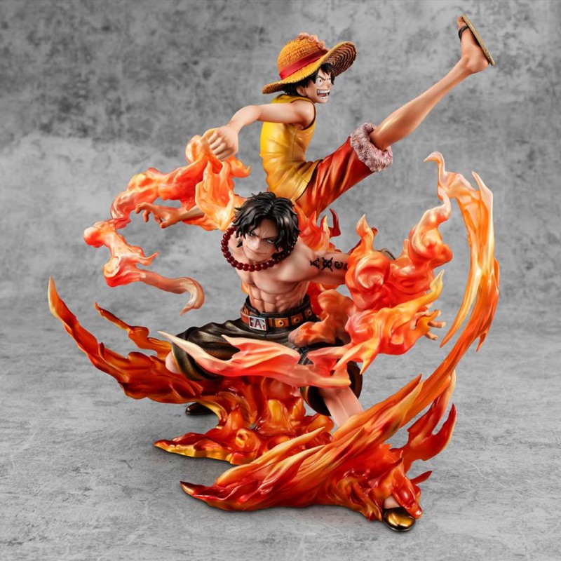 ONE PIECE P.O.P. NEO MAXX LUFFY AND ACE 20TH L.E. STATUA FIGURE MEGAHOUSE