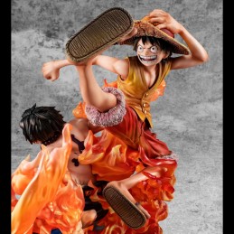 ONE PIECE P.O.P. NEO MAXX LUFFY AND ACE 20TH L.E. STATUA FIGURE MEGAHOUSE