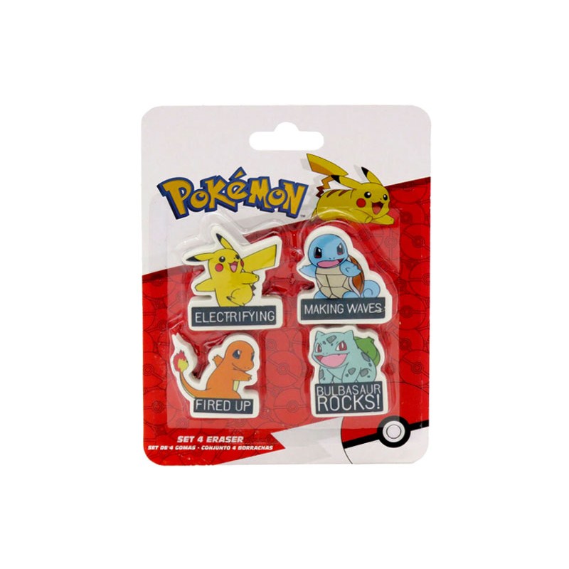 POKEMON SET 4 ERASER GOMME DA CANCELLARE CYP BRANDS