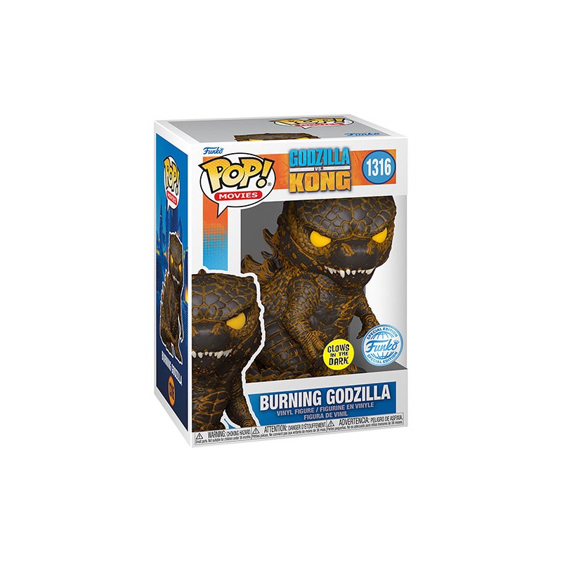 FUNKO FUNKO POP! GODZILLA VS KONG BURNING GODZILLA GLOW IN THE DARK SPECIAL ED FIGURE