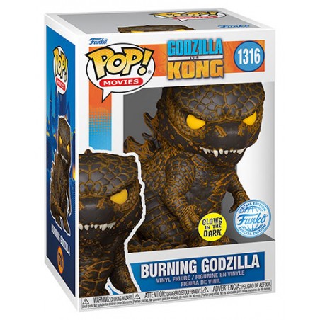 FUNKO POP! GODZILLA VS KONG BURNING GODZILLA GLOW IN THE DARK SPECIAL ED FIGURE