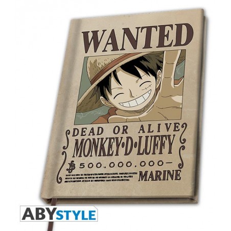 ONE PIECE WANTED MONKEY D. LUFFY A5 NOTEBOOK