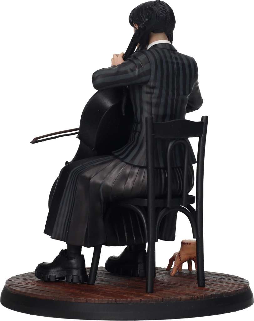 SD TOYS WEDNESDAY MERCOLEDI ADDAMS WITH CELLO AND THING STATUA FIGURE