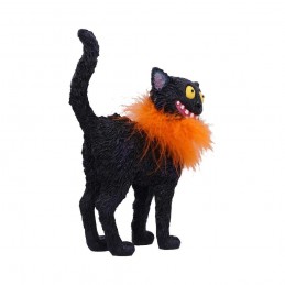 NEMESIS NOW FURDINAND BLACK CAT FEATHER BOA STATUE FIGURINE
