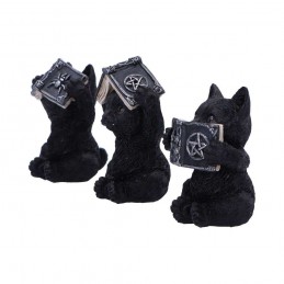 THREE WISE WITCHY BLACK SPELL CATS STATUA FIGURE NEMESIS NOW