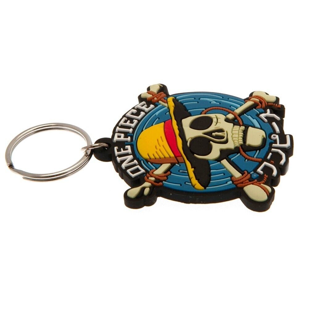 BUY ONE PIECE NETFLIX STRAW HAT LOGO RUBBER KEYCHAIN PYRAMID