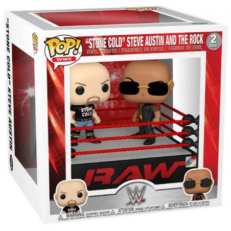 FUNKO POP! WWE STONE COLD STEVE AUSTIN AND THE ROCK RAW BOBBLE HEAD
