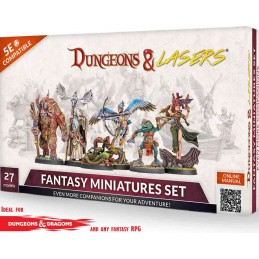 ARCHON STUDIO DUNGEONS AND LASERS FANTASY MINIATURES SET 27X FIGURES