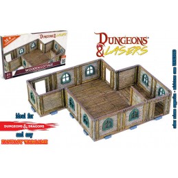 DUNGEONS AND LASERS WOODEN COTTAGE AMBIENTAZIONE MINIATURES GAME ARCHON STUDIO