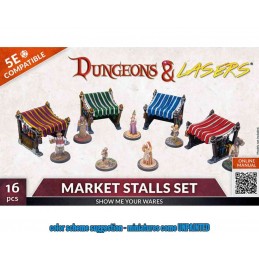 DUNGEONS AND LASERS MARKER STALLS SET AMBIENTAZIONE MINIATURES GAME ARCHON STUDIO