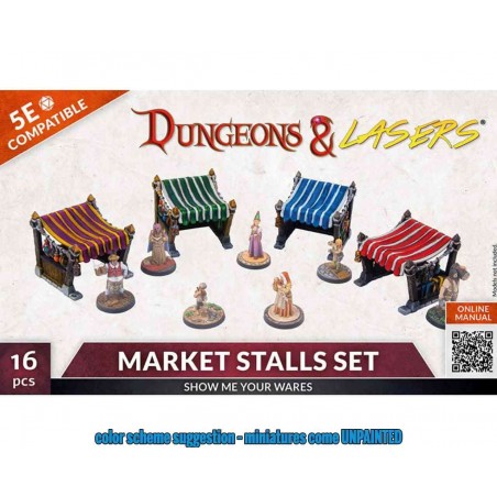 DUNGEONS AND LASERS MARKER STALLS SET AMBIENTAZIONE MINIATURES GAME
