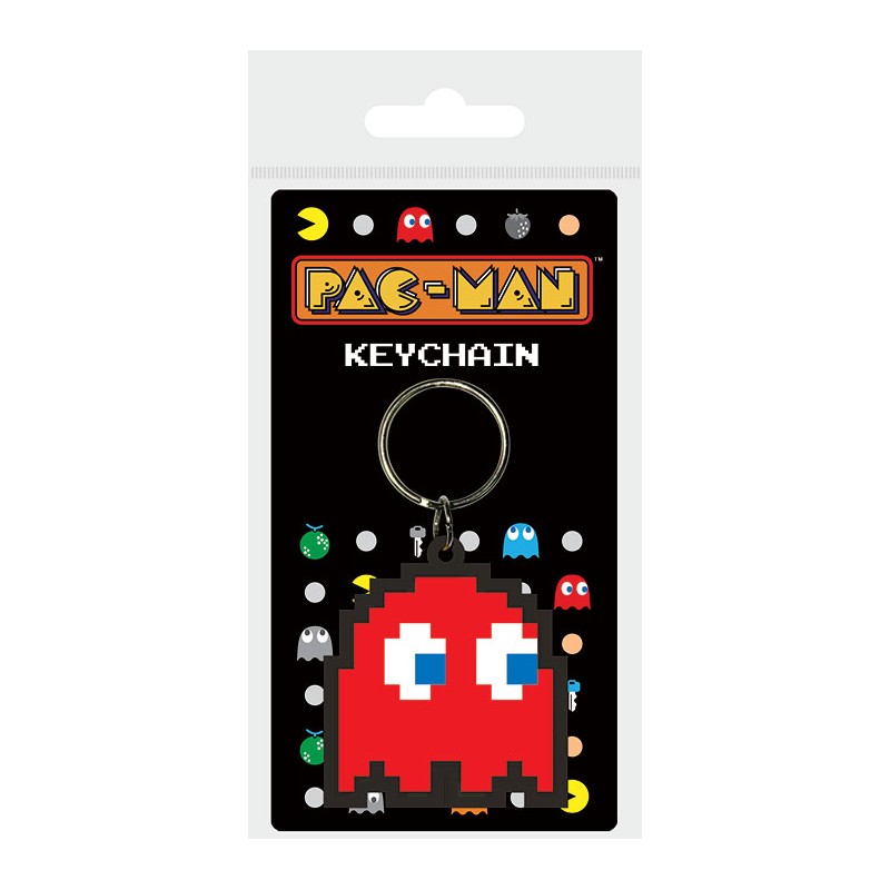 PYRAMID INTERNATIONAL PAC-MAN RED GHOST BLINKY RUBBER KEYCHAIN