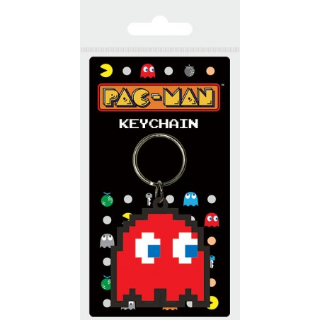 PAC-MAN RED GHOST BLINKY RUBBER KEYCHAIN