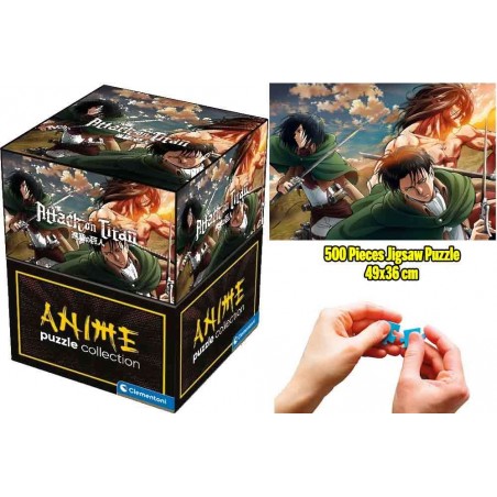ANIME PUZZLE COLLECTION ATTACK ON TITAN EREN AND MIKASA 500 PIECES JIGSAW 49X36XCM