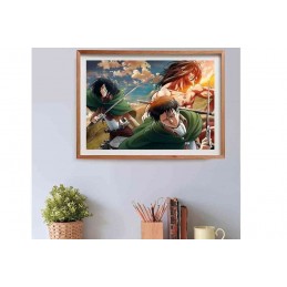 RAVENSBURGER ANIME PUZZLE COLLECTION ATTACK ON TITAN EREN AND MIKASA 500 PIECES JIGSAW 49X36XCM