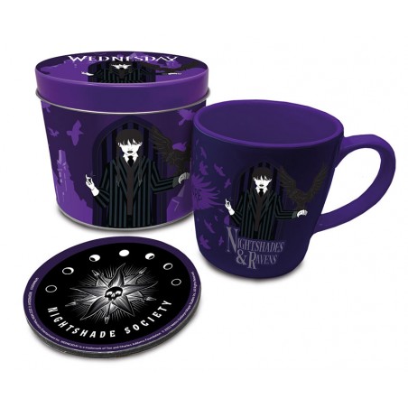 WEDNESDAY NIGHTSHADES AND RAVENS GIFT SET TAZZA E SOTTOBICCHIERE