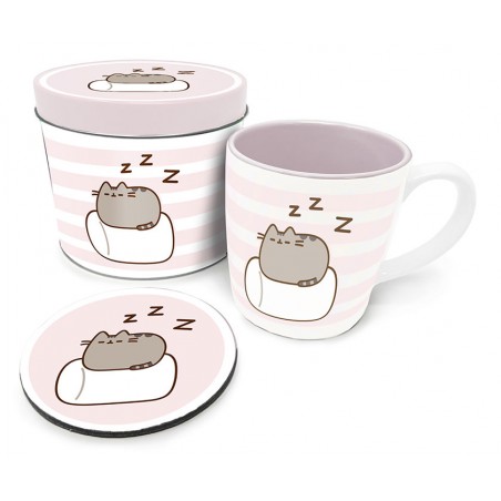 PUSHEEN THE CAT GIFT TIN SET TAZZA SOTTOBICCHIERE