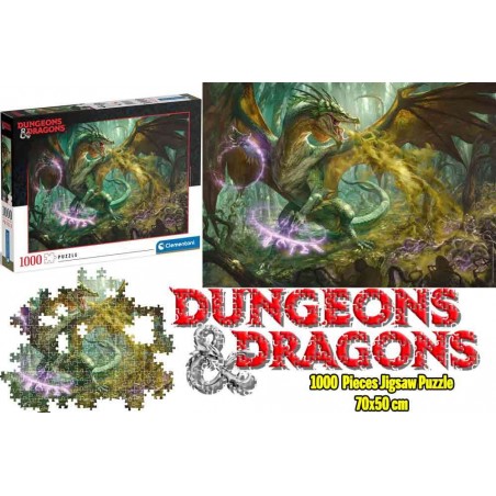 DUNGEONS & DRAGONS THE HUNT FOR THE GREEN DRAGON 1000 PIECES JIGSAW 70X50 CM