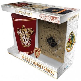 ABYSTYLE HARRY POTTER GRYFFINDOR GIFT SET GLASS PIN AND NOTEBOOK