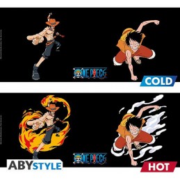 ABYSTYLE ONE PIECE LUFFY AND ACE HEAT CHANGE MUG