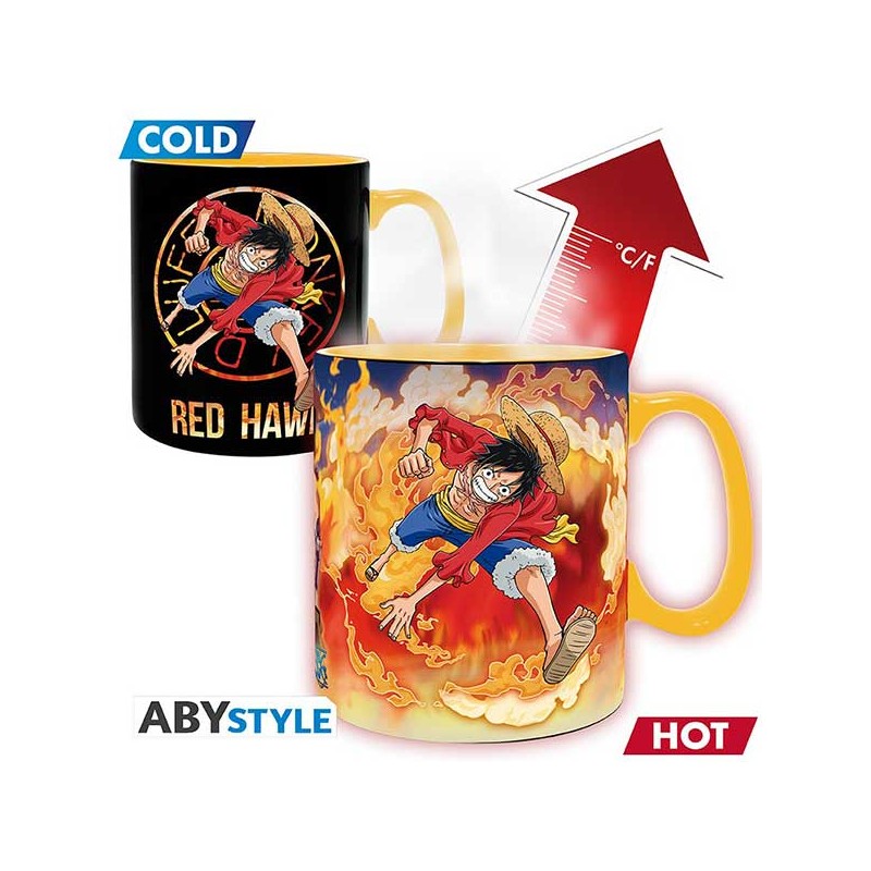 ABYSTYLE ONE PIECE LUFFY AND SABO HEAT CHANGE MUG