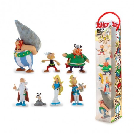 ASTERIX GALLIC VILLAGE TUBE 7 FIGURES GALLI MINI STATUE