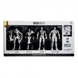 DC MULTIVERSE SUPERMAN SERIES GHOSTS OF KRYPTON SKETCH EDITION GOLD LABEL 4-PACK ACTION FIGURES MC FARLANE