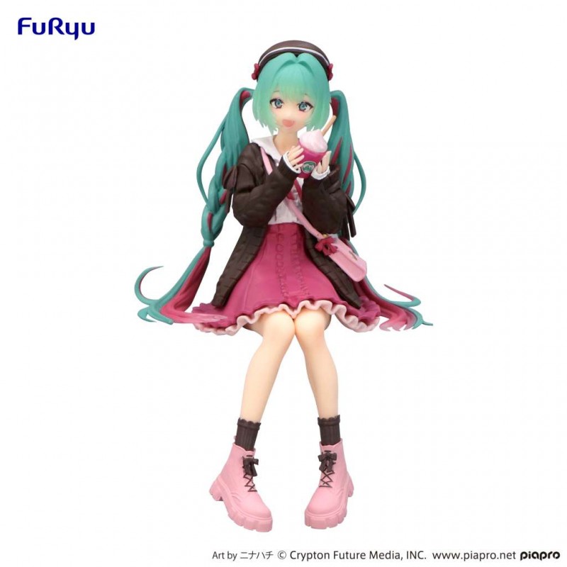 FURYU HATSUNE MIKU AUTUMN DATE PINK VERSION NOODLE STOPPER FIGURE STATUE