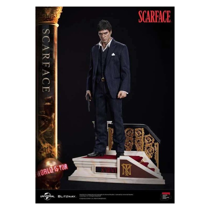 SCARFACE TONY MONTANA SUPERB SCALE STATUA FIGURE BLITZWAY