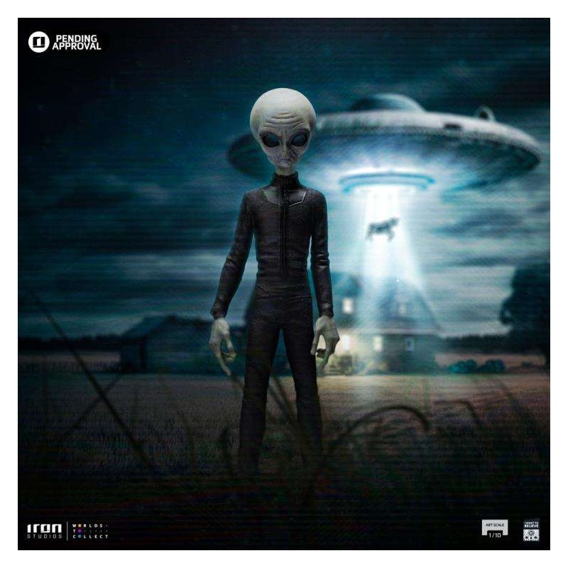 IRON STUDIOS I WANT TO BELIEVE GREY ALIEN ART SCALE STATUE