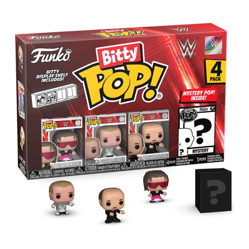FUNKO BITTY POP! WWE 4 PACK BRET HART VINYL MINI FIGURE FUNKO