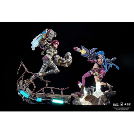 LEAGUE OF LEGENDS JINX + VI STATUE FIGURE WITH LED