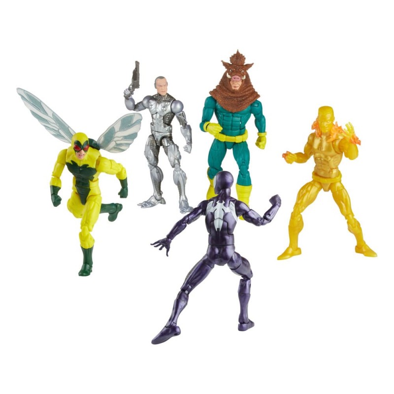 MARVEL LEGENDS SPIDER-MAN - SILVERMANE - HUMAN FLY - MOLTEN MAN - RAZORBACK ACTION FIGURES HASBRO