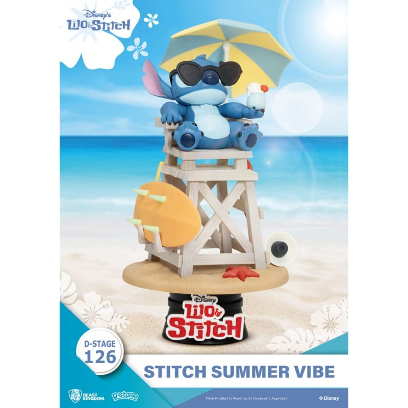 D-STAGE LILO AND STITCH DS-126 STITCH SUMMER VIBE STATUA FIGURE DIORAMA BEAST KINGDOM