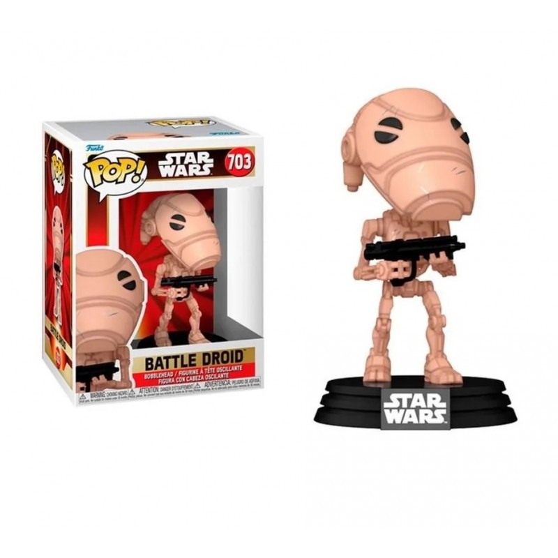 FUNKO FUNKO POP! STAR WARS 703 BATTLE DROID BOBBLE HEAD KNOCKER FIGURE