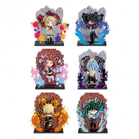 MY HERO ACADEMIA WALL ART COLLECTION HEROES AND VILLAINS 6-PACK BOX MINI FIGURE