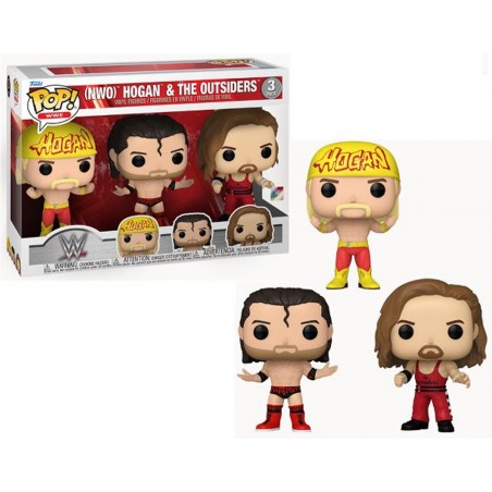 FUNKO POP! WWE NWO HOGAN AND THE OUTSIDERS 3-PACK BOBBLE HEAD KNOCKER FIGURE