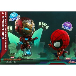 SPIDER-MAN FAR FROM HOME MYSTERIO'S IRON MAN ILLUSION E SPIDER-MAN COSBABY MINI FIGURE HOT TOYS