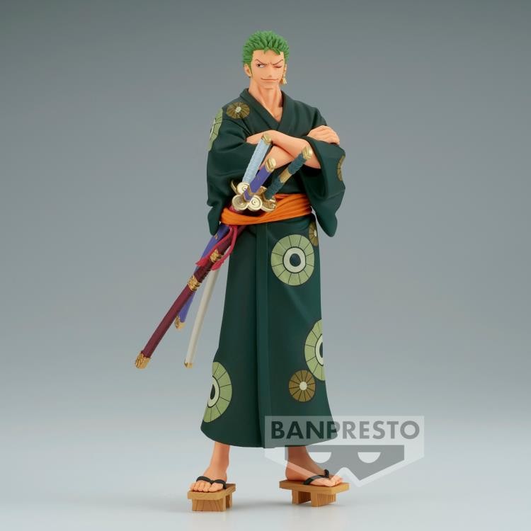 BANPRESTO ONE PIECE DXF GRANDLINE RORONOA ZORO WANOKUNI STATUA FIGURE