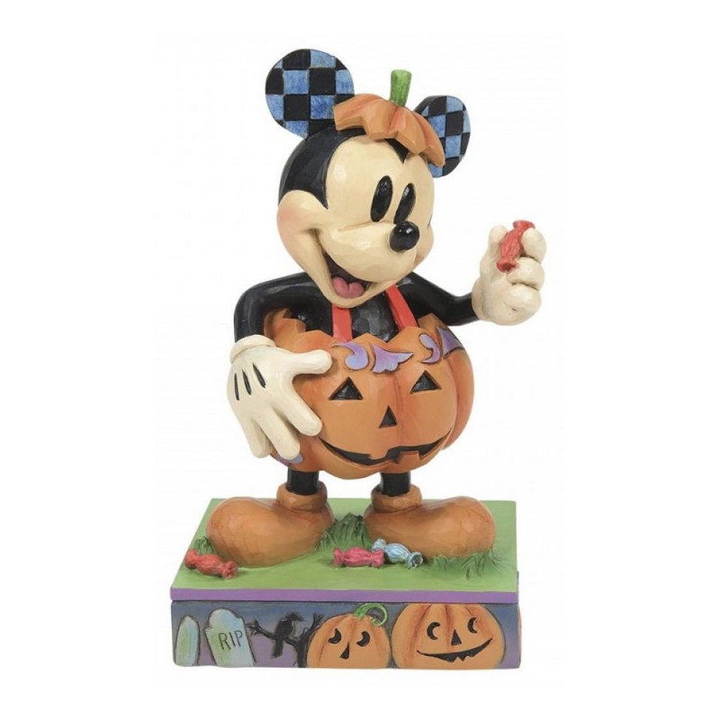 ENESCO DISNEY TRADITIONS MICKEY MOUSE IN JACK-O-LANTERN COSTUME STATUE FIGURE