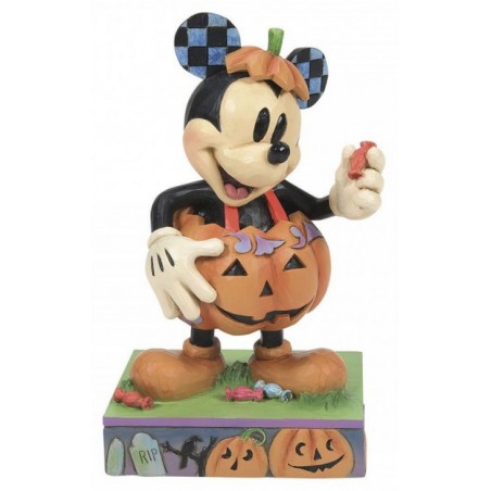 DISNEY TRADITIONS TOPOLINO CON COSTUME DA ZUCCA STATUA FIGURE