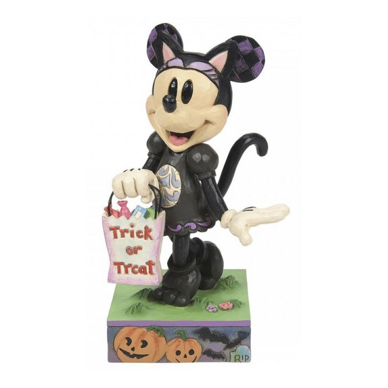 DISNEY TRADITIONS MINNIE CON COSTUME DA GATTO STATUA FIGURE ENESCO